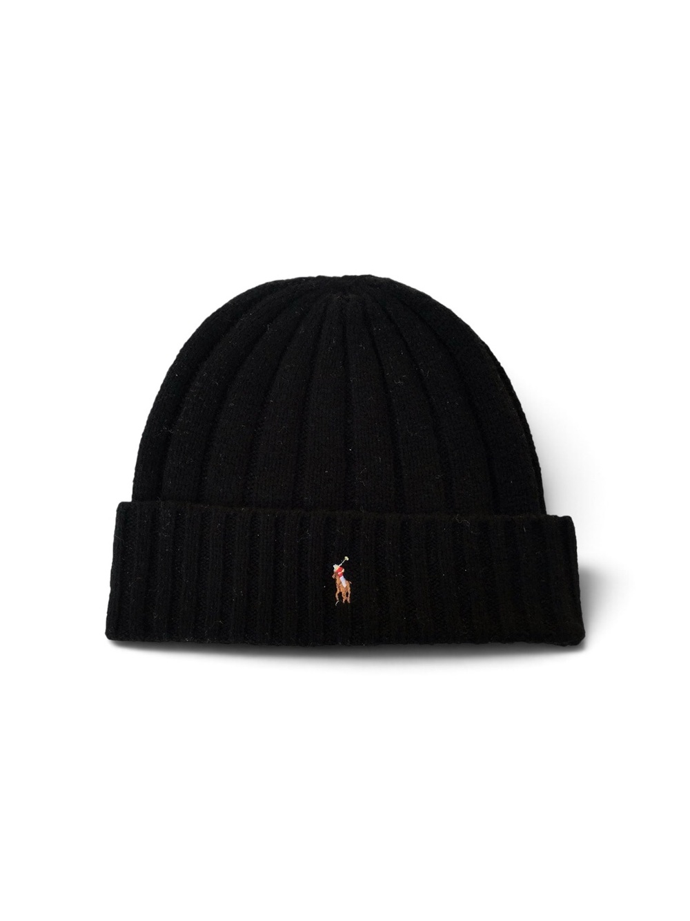 NWT Polo Ralph Lauren Wool-Blend Cuffed Beanie Hat Black Unisex